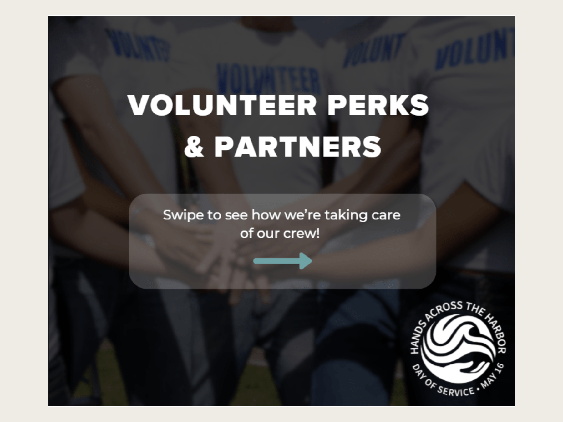 Social media graphic made for local event Hands Across the Harbor