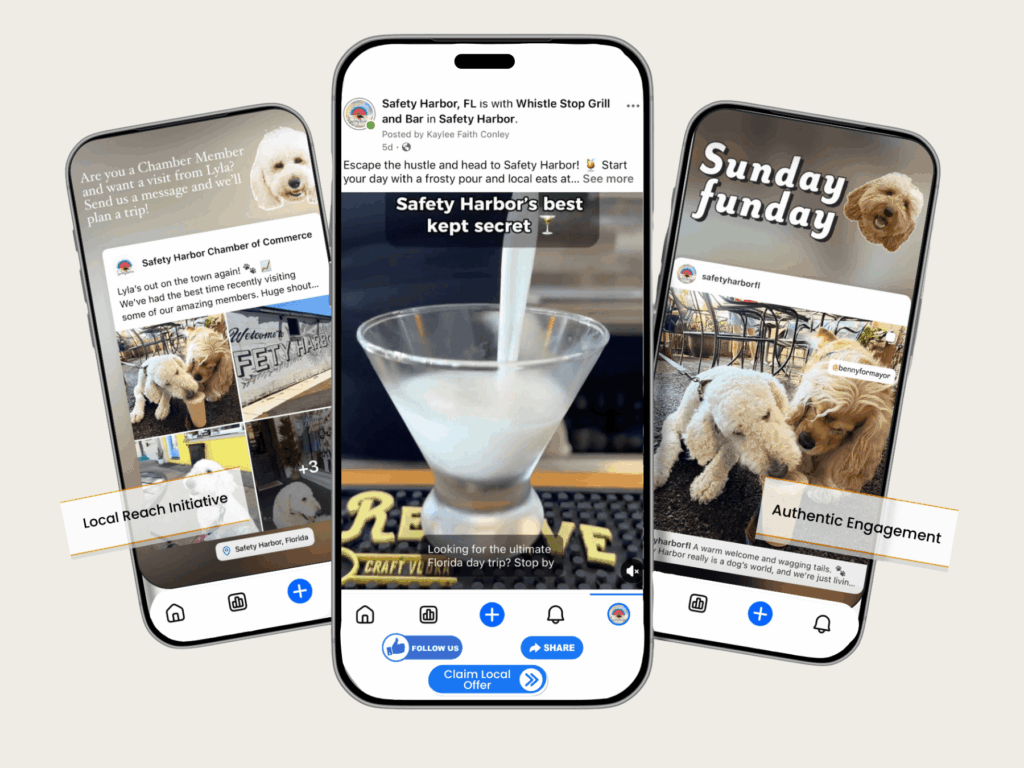 Social media post mockup created by Sunstate Studio for the Safety Harbor Chamber of Commerce